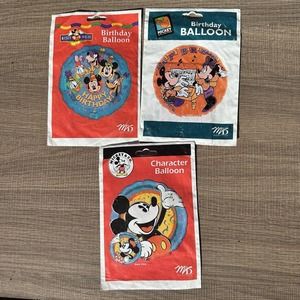 Vintage 90s Disney Mickey Mouse Unlimited Birthday Balloons Daisy Pluto Lot of 3